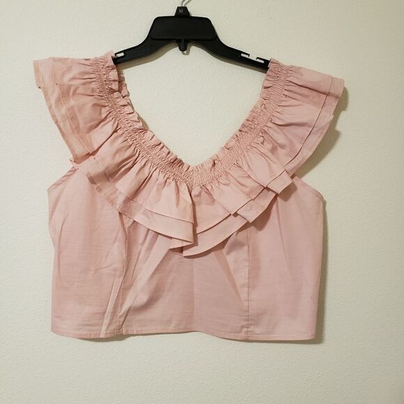 Women's Sleeveless Ruffle Top - Wild Fable PINK SIZE XL - Picture 1 of 4